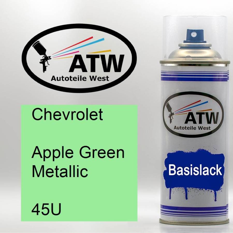 Chevrolet, Apple Green Metallic, 45U: 400ml Sprühdose, von ATW Autoteile West.